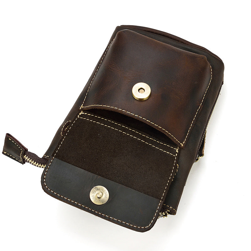 Men's Horse Leather First Layer Cowhide Hanging Men's Waist Packs