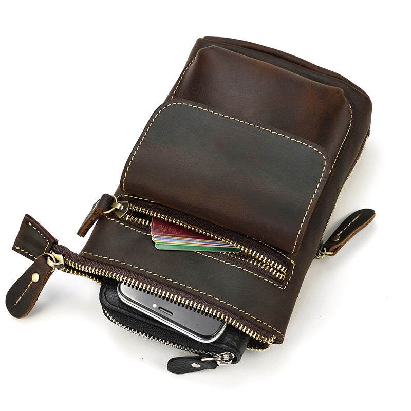 Men's Horse Leather First Layer Cowhide Hanging Men's Waist Packs
