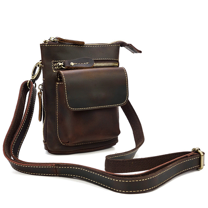 Men's Horse Leather First Layer Cowhide Hanging Men's Waist Packs