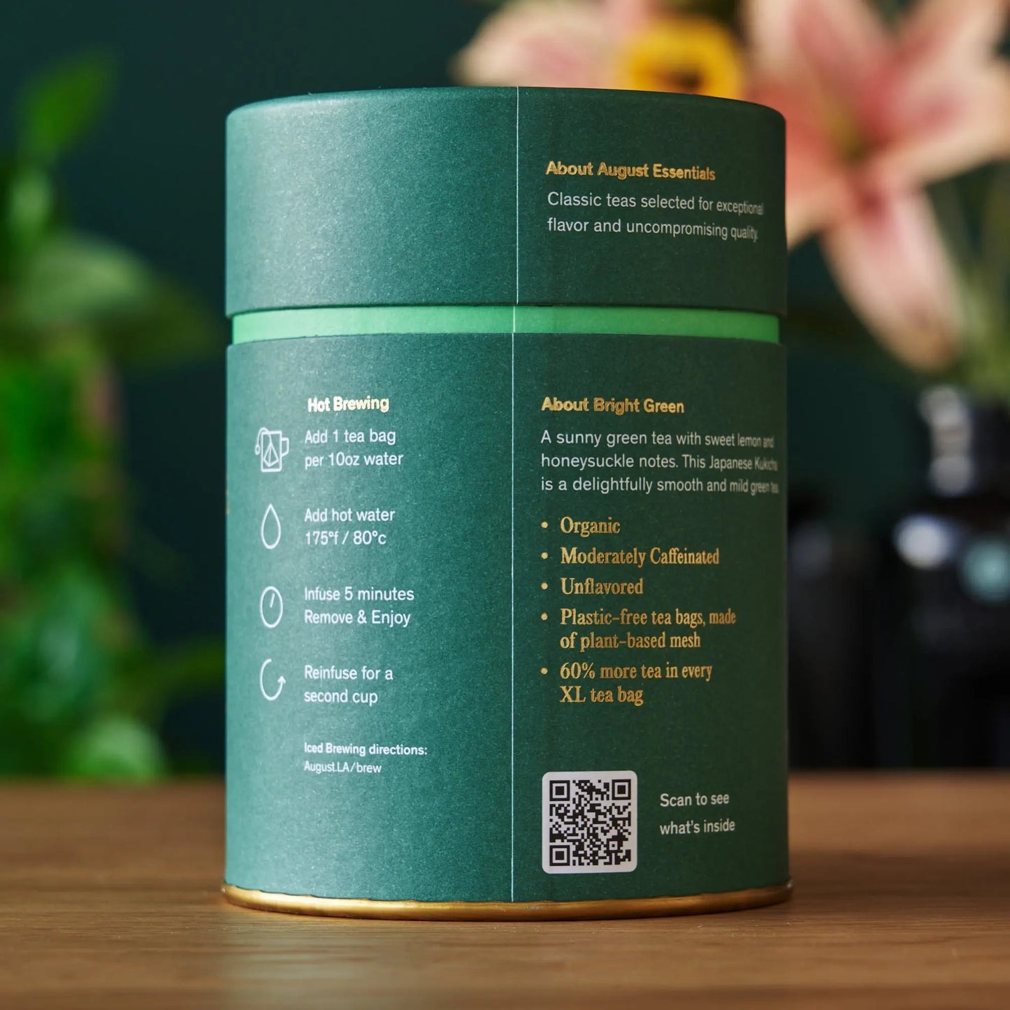 Té Verde Verde Brillante Essentials - 15 Bolsitas de Té