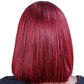 Peluca Bob de Cabello 100% Humano Cherry de Encaje Frontal Transparente 13x4