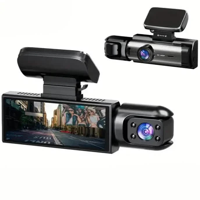 Cámara de salpicadero doble de alta definición 1080P para coches con pantalla IPS de 3,16 pulgadas, GPS y advertencia de salida de carril