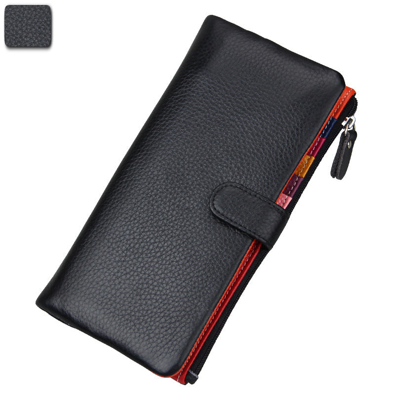 Women's Elegant Long First Layer Cowhide Ladies Wallets