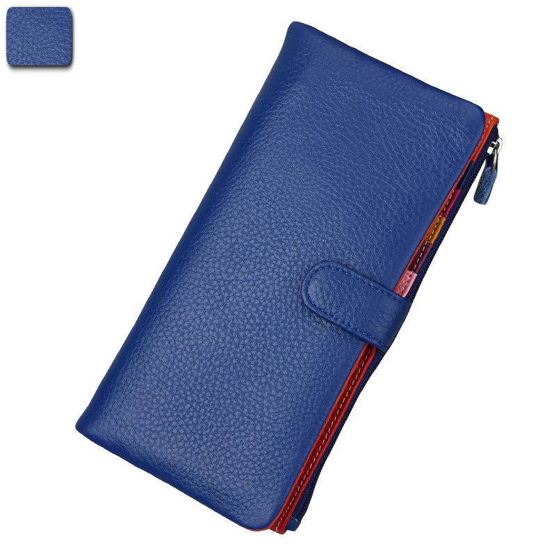 Women's Elegant Long First Layer Cowhide Ladies Wallets