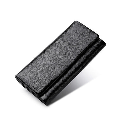Women's Litchi Pattern Top Layer Cowhide Fashion Ladies Wallets