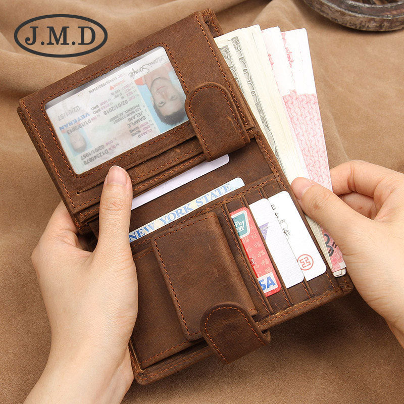 Men's Retro Leather Tri Fold Short Cowhide Men's Wallets