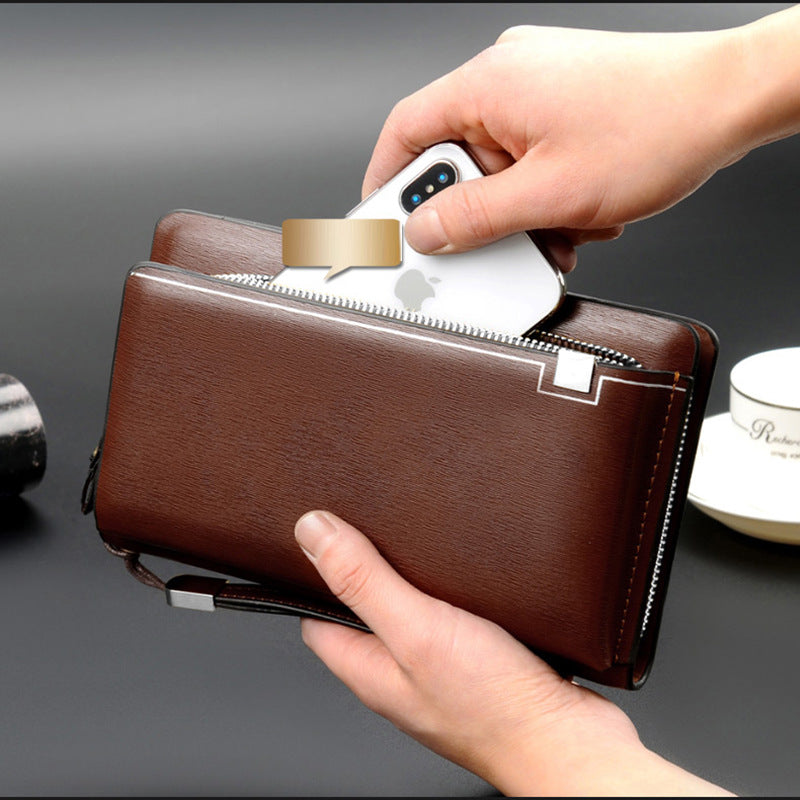 Men's Clutch Long Zip Male Mobile Men's Handbags
