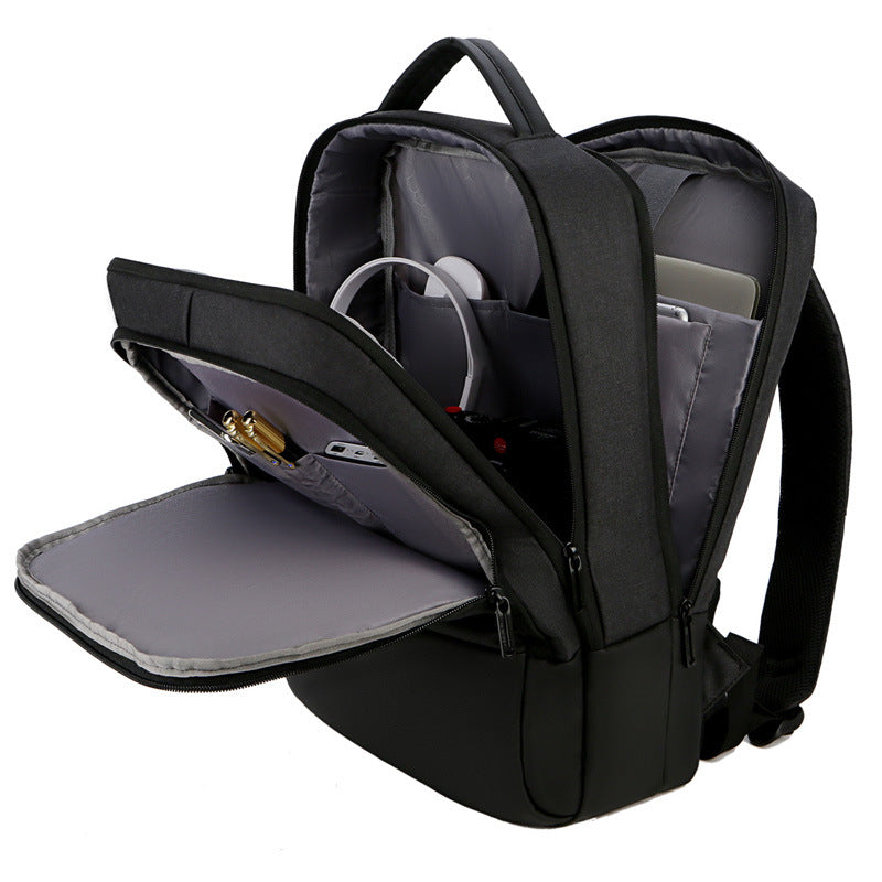 Men's Simple Waterproof Multifunctional Business Commute Inch Backpacks