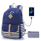 Women's Three-piece Korean Style Canvas Simple Backpacks
