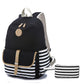 Women's Striped Canvas Large Capacity Computer Backpacks
