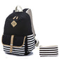 Women's Three-piece Korean Style Canvas Simple Backpacks