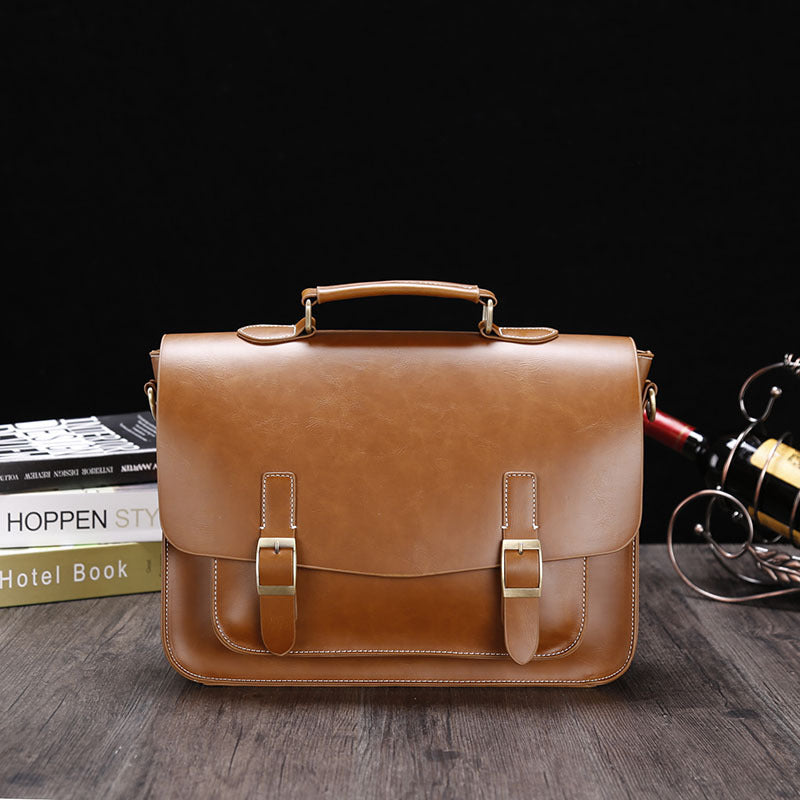 Men's Crazy Horse Horizontal Retro For Men's Briefcases