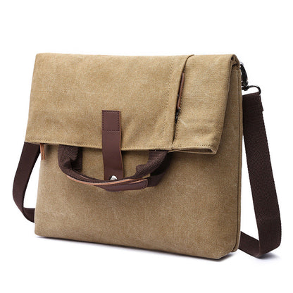 Men's Fashion Canvas Diagonal Solid Color Men's Messenger Bags
