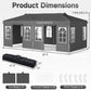 Carpa Cenador Plegable 10x20 FT con 6 Paredes Laterales