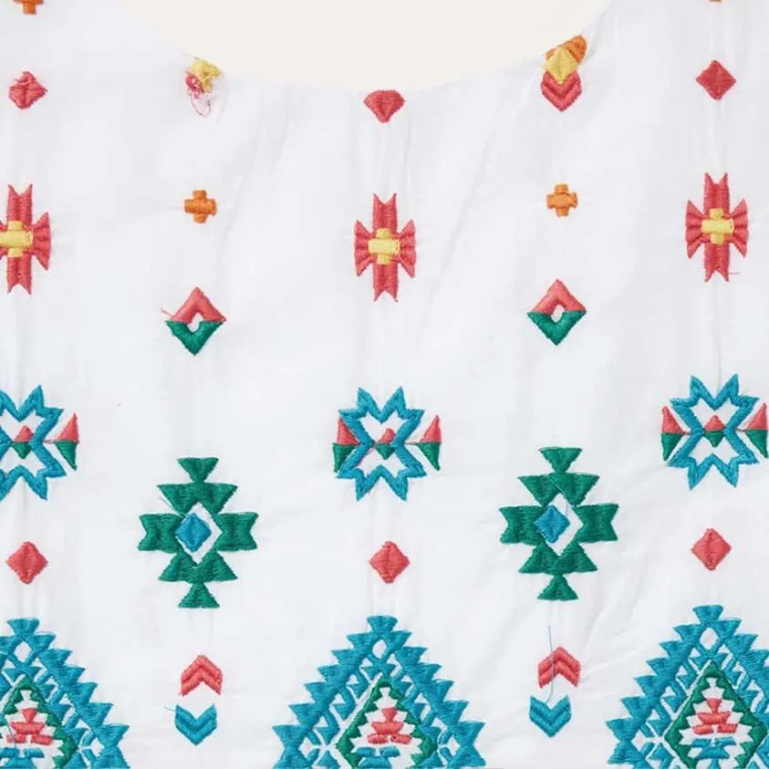 Vestido de algodón sin mangas Stetson Bright Schiffli (Blanco) - Mujer