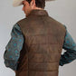 Stetson Suede Puffer Vest (Brown) - Men's Leather Vest