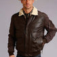 Stetson Bomber Style (Brown) - Men's Leather & Canvas Jacket