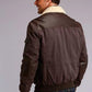 Stetson Bomber Style (Brown) - Men's Leather & Canvas Jacket
