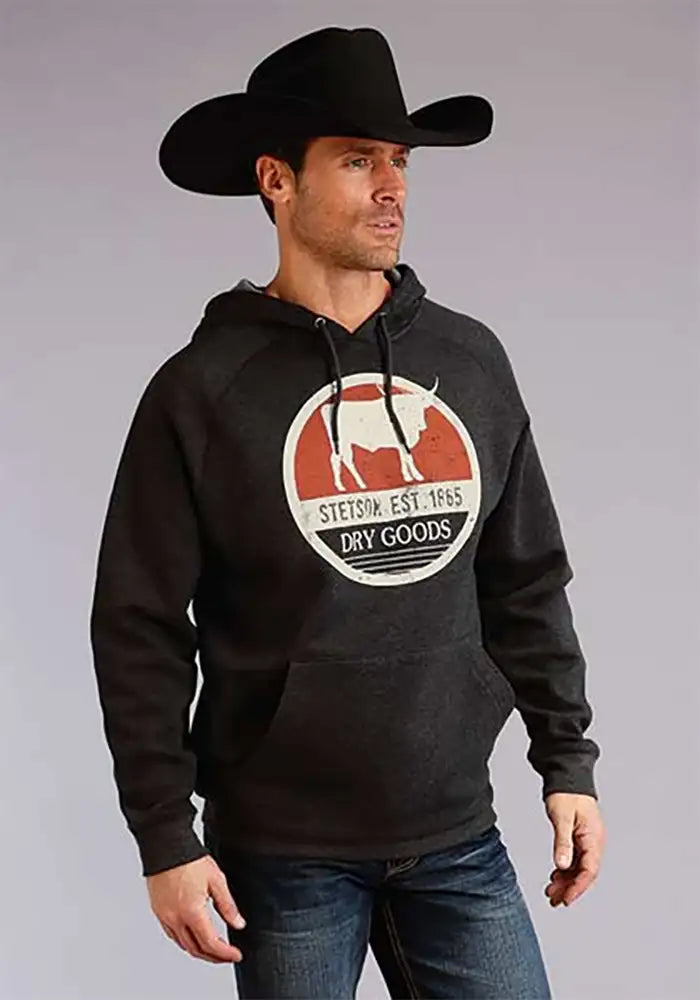 Sudadera con capucha para hombre Stetson Dry Goods (gris oscuro jaspeado)