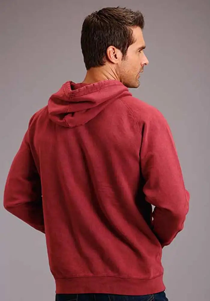 Sudadera con capucha para hombre Stetson Vintage con lavado mineral (borgoña)
