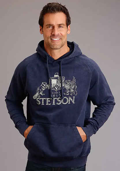 Sudadera con Capucha para Hombre Stetson Vintage Emblem (Azul Marino)