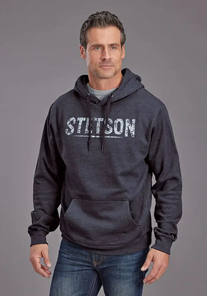 Sudadera con capucha Stetson Vintage lavada con minerales (azul marino) - para hombre