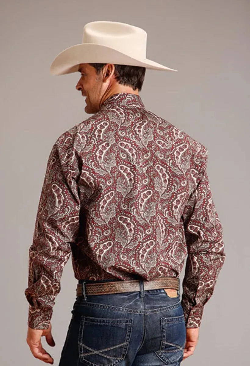 Stetson Siren Paisley (vino) - Camisa Western de hombre