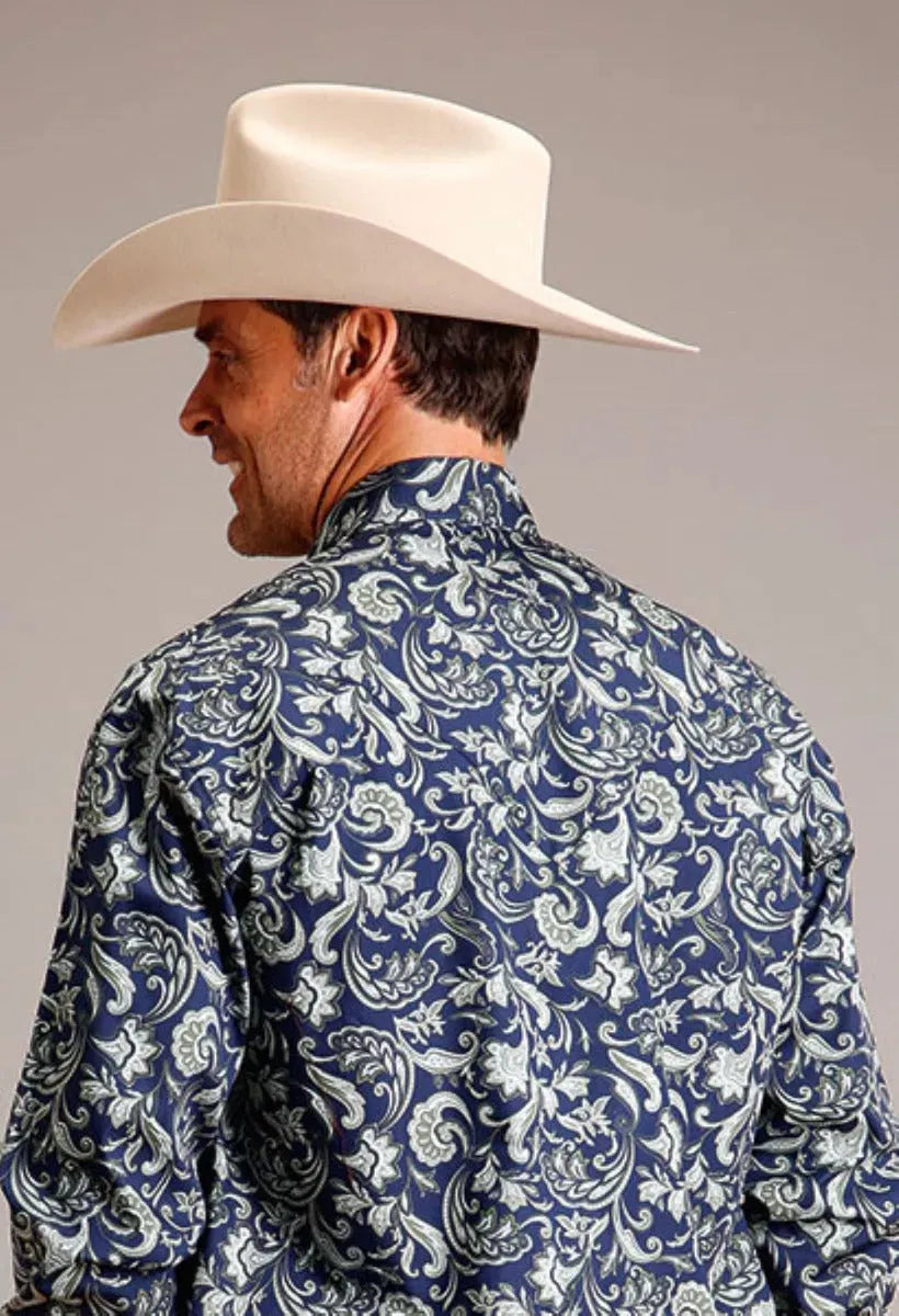 Stetson Midnight Paisley (Azul) - Camisa Vaquera para Hombre
