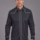 Stetson 2302 Rugged Twill (Black) - Men's Western Shirt