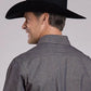 Stetson Chambray Button Front (Navy) - Men's Western Shirt
