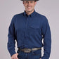 Stetson 2473 Heather Flannel (Navy) - Men's Western Shirt