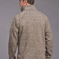 Stetson 2329 Herringbone 1/4 Zip (Brown) - Men's Sweater