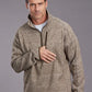 Stetson 2329 Herringbone 1/4 Zip (Brown) - Men's Sweater
