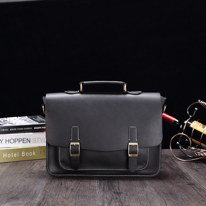 Men's Crazy Horse Horizontal Retro For Men's Briefcases