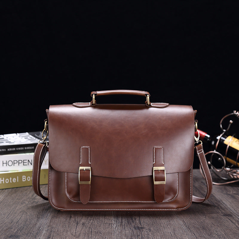 Men's Crazy Horse Horizontal Retro For Men's Briefcases