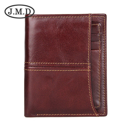 Men's Leather Swiping First Layer Short Cowhide Men's Wallets