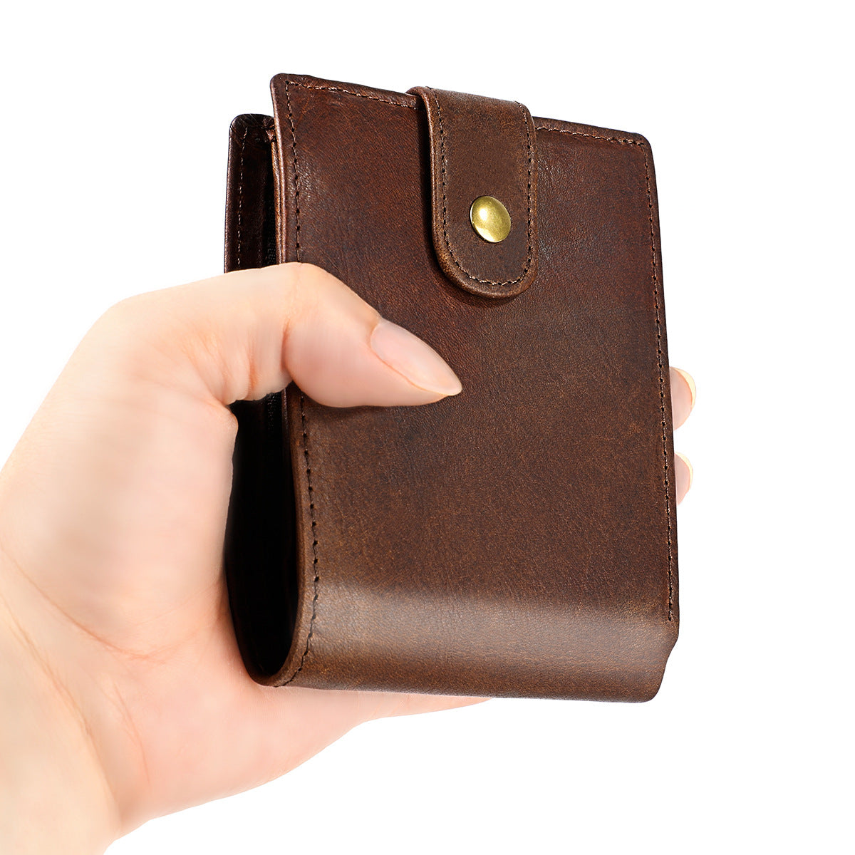 Men's Genuine Leather Crazy Horse Multiple Slots Men's Wallets