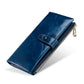 Women's Real Leather Long Clutch Retro Oil Purses