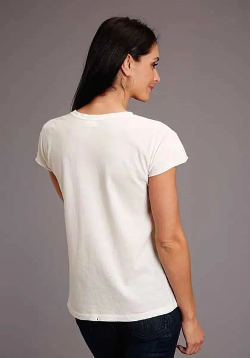 Stetson Round Up (Blanca) - Camiseta de manga corta para mujer