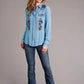 Stetson 1912 Crepe (Blue) - Women's Blouse