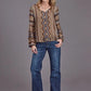 Stetson 2187 Sand Serape V-Neck (Tan) - Women's Blouse