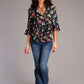 Stetson 00897 Feather Floral Rounded (Black) - Women's Blouse