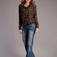 Stetson 00873 Blanket Print (Brown) - Women's Blouse