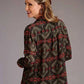 Stetson 00873 Blanket Print (Brown) - Women's Blouse