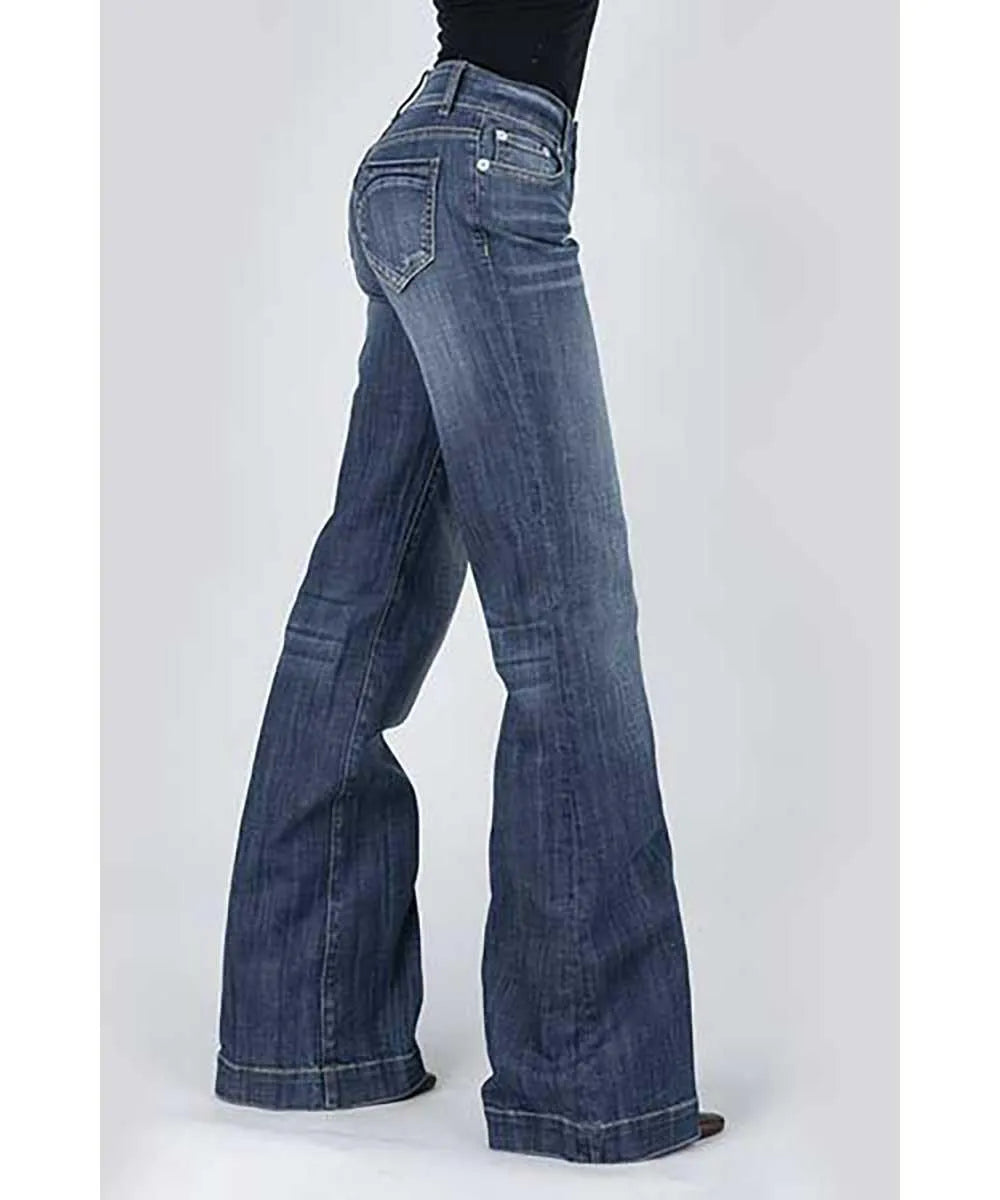 Pantalón vaquero Stetson 214 de mujer con ajuste estilo Trouser y bolsillo con costura diagonal