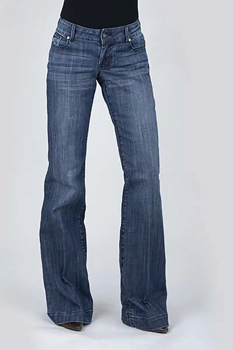Vaqueros de mujer Stetson 214 Trouser Fit S Back Pocket (Denim lavado oscuro)
