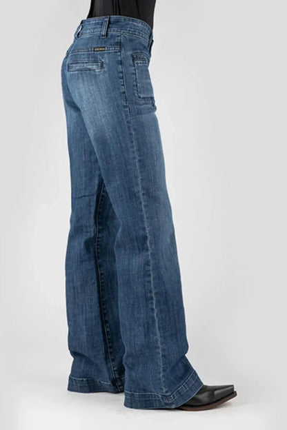 Stetson 214 Trouser Fit Flare Leg (Medium Wash) - Women's Jeans