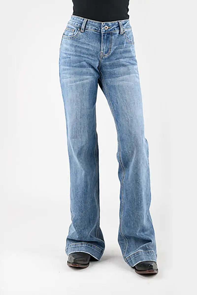 Stetson 214 Trouser Fit Back Welt Pocket (Denim Lavado Claro) - Jeans para Mujer