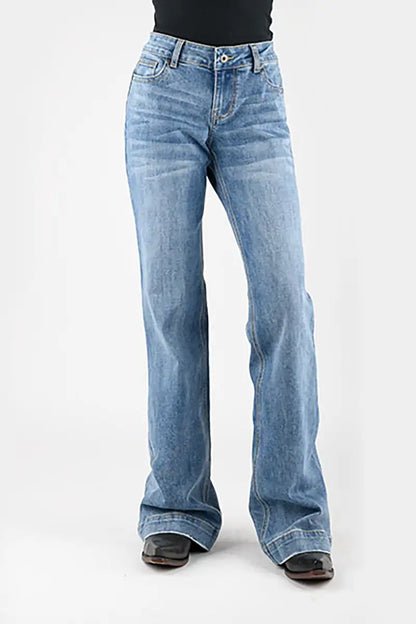 Stetson 214 Trouser Fit Back Welt Pocket (Denim Lavado Claro) - Jeans para Mujer