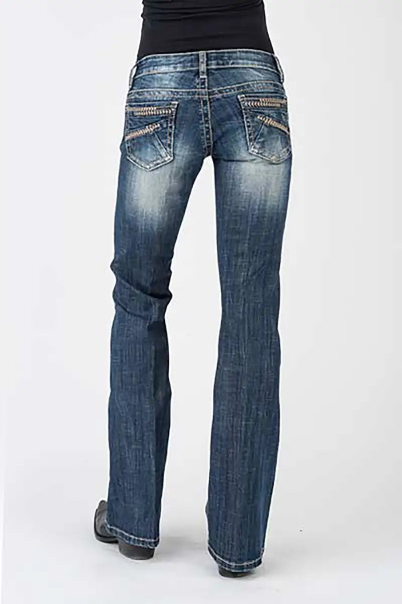 Stetson 816 Classic Boot Cut Blasted (Denim oscuro desgastado) - Jeans para mujer